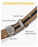 CHAOREN Men's Leather Belt - Automatic Belt Men's Leather 35 mm for Suit and Leisure - Micro-Adjustable Belt Fits Anywhere, black / brown, 32-38W - 5