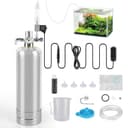 JAOGAUS Aquarium CO2 generator, 2 litre large stainless steel bottle, intelligent gas supply, indispensable for aquarium plant growth, Quick-connect design for easy installation - 1