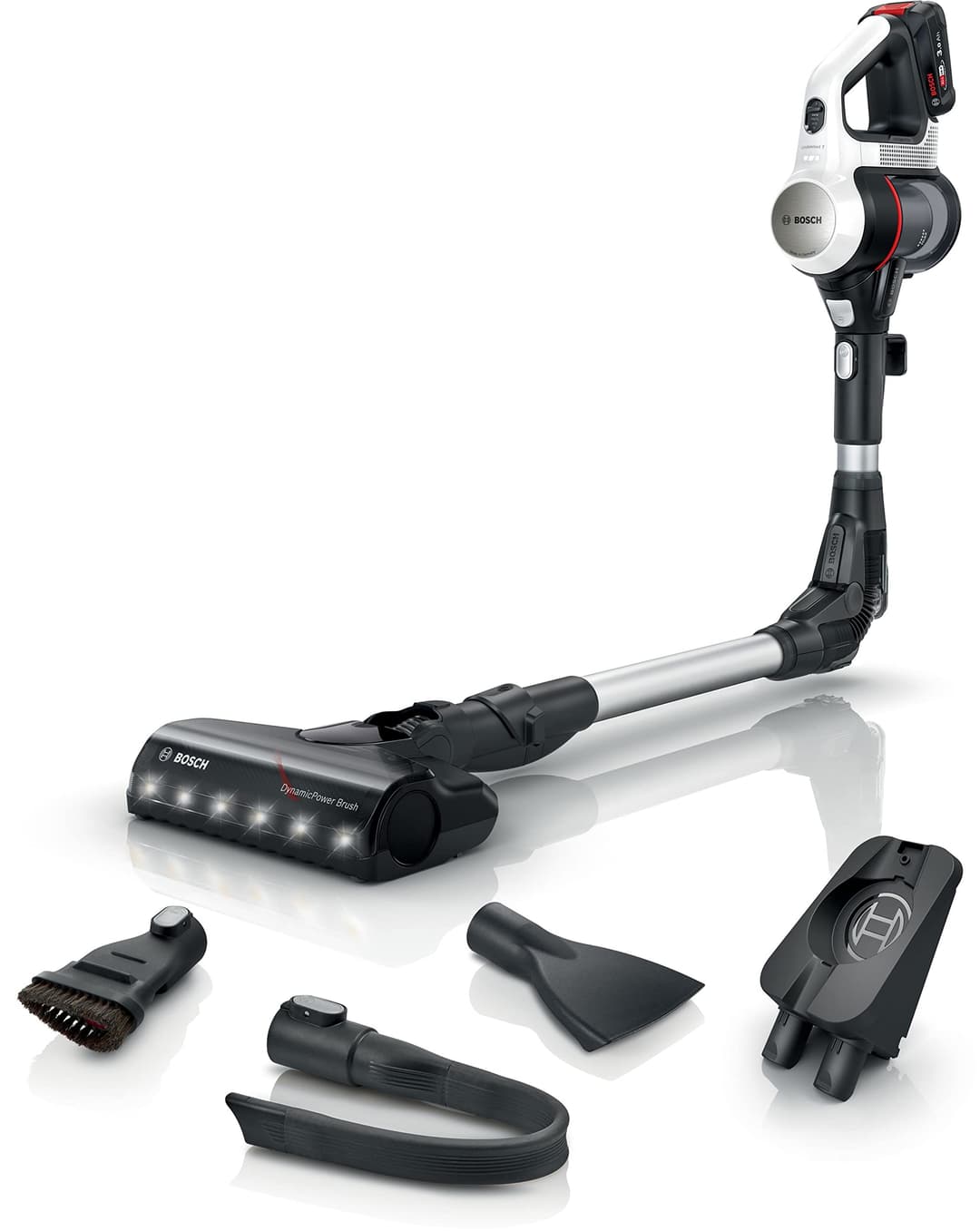 Bosch, vacuum cleaner, Unlimited 7, battery 3.0 Ah, Flexible Tube, Light weight, accessories, LED lighting, white, BBS711W