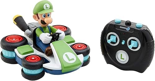 Nintendo Super Mario Kart 8 Luigi Anti-Gravity RC Racer, Official by Jakks Pacific, 360 spins, wheelies and drift! - Up to 100 ft. Range - For Kids ages 4+