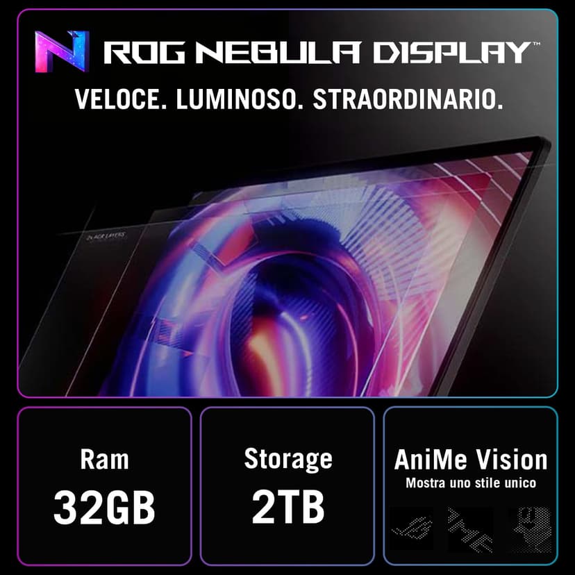 ASUS ROG Strix SCAR 16 (2025) avec écran ROG Nebula de 16" à 240Hz, NVIDIA GeForce RTX 5090 24 Go, Intel Core Ultra 9 275HX, 32 Go RAM, 2 To SSD, Win 11 Home, G635LX#B0DWSW774K, Disposition ITA, Noir - 3