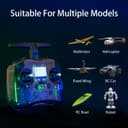 Radiomaster Pocket Hall Gimbal Transmitter, ELRS Remote Control Portable Lightweight Built in LED Light Foldable Antenna Mode 2（Charcoal） - 3