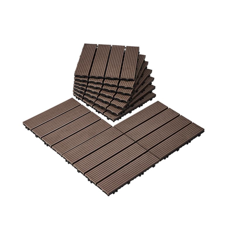 VEVOR Interlocking Deck Tiles Plastic Wood, 27 Pack,12"x1… - 1