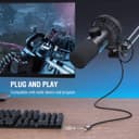 FIFINE USB Micro Gaming, Dynamiques Microphone PC PS4 PS5 pour Streaming Podcast Studio, Bouton de Silence & 3,5mm Prise Casque, Plug and Play Microphone Cardioïde pour Diffusion en Continu - 5