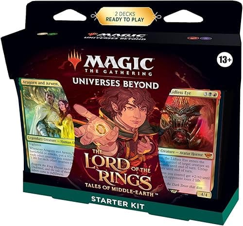 Magic The Gathering The Lord of the Rings: Tales of Middle-earth Starter Kit - Learn to Play with 2 Ready-to-Play Decks + 2 Codes to Play Online (2-Player Card Game), Multicolor (D15290000)