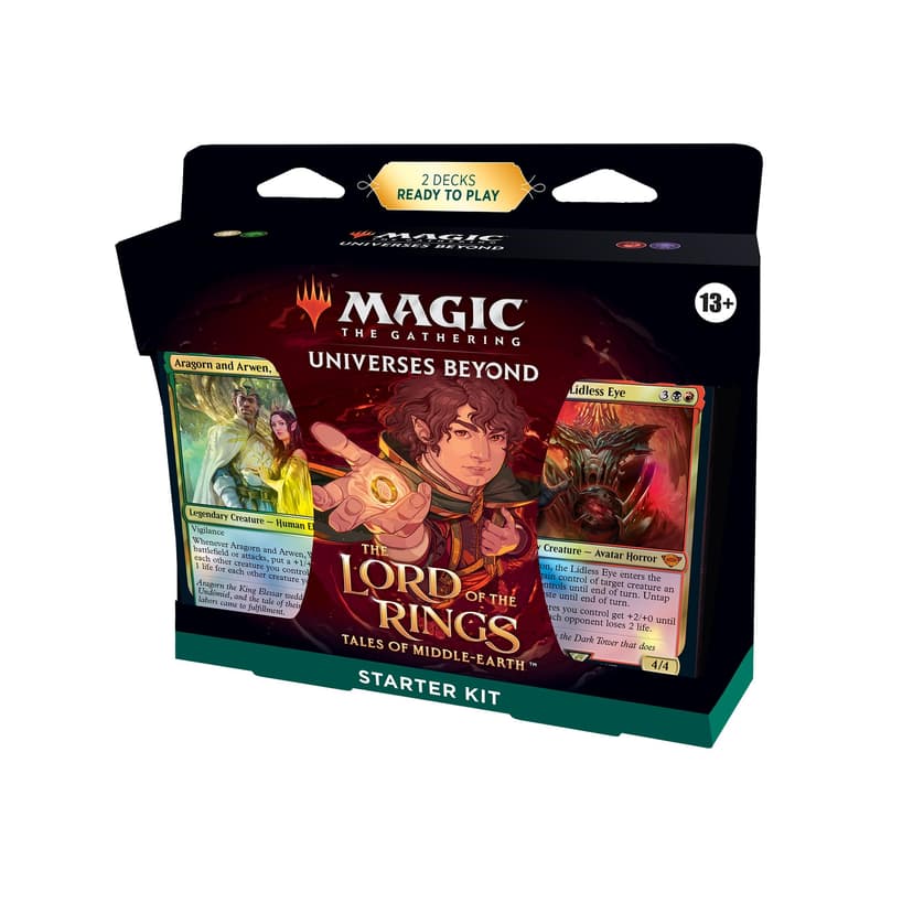 Magic The Gathering The Lord of the Rings: Tales of Middle-earth Starter Kit - Learn to Play with 2 Ready-to-Play Decks + 2 Codes to Play Online (2-Player Card Game), Multicolor (D15290000) - 1