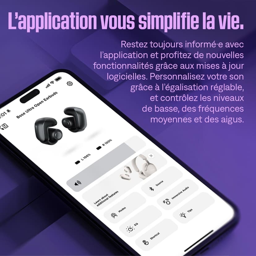 Bose Ultra Open Earbuds Auricolari Open-ear Wireless Bluetooth 5.3 con Lunga Durata della Batteria, Tecnologia OpenAudio, Fino a 48 Ore di Autonomia, viola notturno - edizione limitata - 7