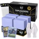 200-Piece Card Sleeves Set – Includes 100 Toploaders & 100 Clear Penny Sleeves and Gloves, Premium 3"x4" Top Loaders for Sports, MTG, Football & Game Cards - 1