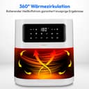 MEDION E40 XL Friteuse à air chaud (panier à friture XXL de 5,3 litres, 2 150 watts, 9 programmes automatiques, fonction cuisson, friture sans huile, panneau de commande tactile, affichage LED) blanc - 3