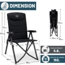 TIMBER RIDGE Chaise Pliante Camping Portable 150kg Fauteuil Jardin Exterieur Dossier Haut 4 Positions Réglables Fauteuil Realx Inclinable pour Terrasse Balcon Jardin Camping Pique-Nique - 3