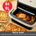 Moulinex Easy Fry Dual Flex, Air Fryer, Large Drawer 9L, Double Zone, Removable Divider, Up to 8 People, 7 Intuitive Programs, EZ9228F0, Black - 3