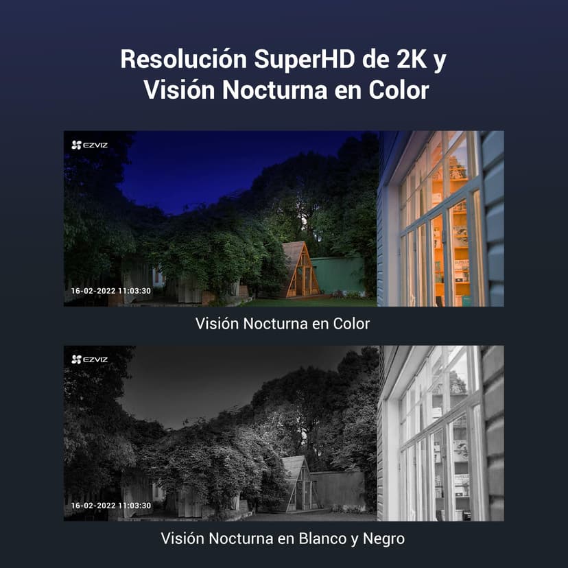 EZVIZ CB8 KIT 2K Caméra Surveillance WiFi Extérieure sans Fil, Solaire, Batterie 10400mAh, Suivi Intelligent, Détection de Personne, Vision Nocturne Couleur, Audio Bidirectionnel, Sirère, Type C - 3