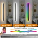 Zihoi Applique murale extérieure RGB, 180cm 2 groupes RGB/chaud/blanc dimmable moderne LED applique murale, longue lampe murale avec contrôle à distance et app pour extérieur/intérieur - 2