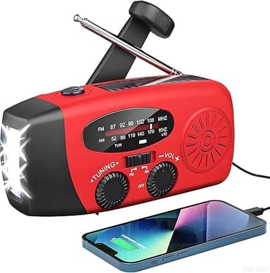 Radio Solaire d’Urgence, Radio à Manivelle Auto-alimentée…