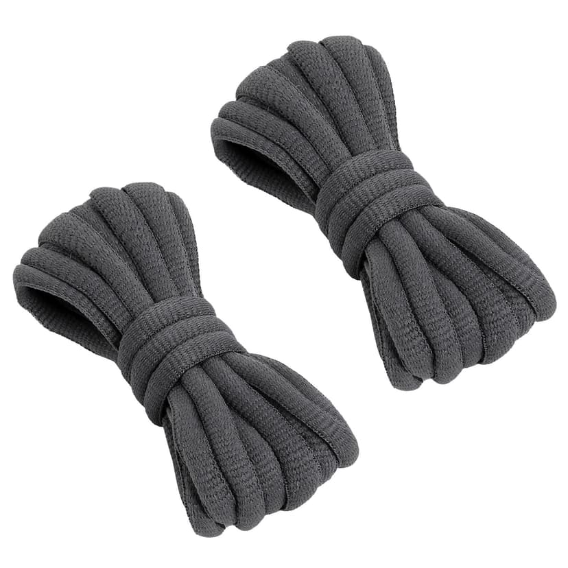 VSUDO 120 cm Oval Dark Grey Trainer Laces, Half Round Deep Gray Shoe Laces for Trainers, Oval Sport Running Shoelaces for Sneakers, Athletic Basketball Shoelaces (1 Pair-Dark Grey-120cm) - 1