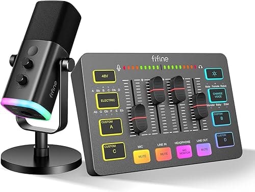FIFINE USB/XLR Streaming Micro Dynamique, Gaming Audio Mi…