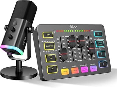 FIFINE USB/XLR Streaming Micro Dynamique, Gaming Audio Mi…
