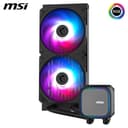 MSI MAG CORELIQUID A13 240 AIO CPU Liquid Cooler - Full CPU Coverage, Improved Water Channel Design, Minimalism Meets Illumination, CycloBlade 7, Split-Flow Radiator, Rifle Bearing Fans - 3
