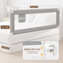 Baby Bed Barrier 140CM, Bed Rail for Children - Anti-fall, Adjustable Height, Easy Installation, Grey, 1pc - 7