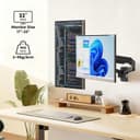 IMtKotW Monitor Wall Mount 2 Monitors for 17-32 inch Flat & Curved Screens, 9kg/arm, Ergonomic Height Adjustable Tilt/Swivel and Rotate, VESA 75x75/100x100 Monitor Mount Wall - 2