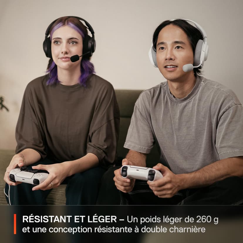 SteelSeries Casque Arctis Nova 3P Wireless - Appli Mobile Companion - Batterie 40h - Haut-parleurs magnétiques en néodyme - 2,4 GHz/Bluetooth - Micro détachable - PS5, PS4, PC, Switch, Mobile -Noir - 5