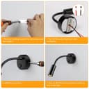 ERWEY 2pcs Lampes de Lecture LED 12V pour camping-car avec col de cygne flexible et port de charge USB 3000K blanc chaud DC 10-30V éclairage intérieur pour bateau caravane yacht, noir - 6