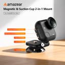 AMAZEAR 2-in-1 Quick Mount for Insta360 GO Ultra Accessories, Metal Bracket Insta 360 Magnetic and Suction Cup Adapter Holder with Super-Strong Magnets, Seamless, Compact, Lightweight, Black - 2