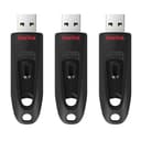 SanDisk 64 Go Ultra Clé USB 3.0 , jusqu'à 130 Mo/s, paquet de trois, Noir - 1