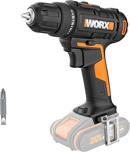 WORX Perceuse-visseuse sans Fil 20V WX100.9, Couple Max d…
