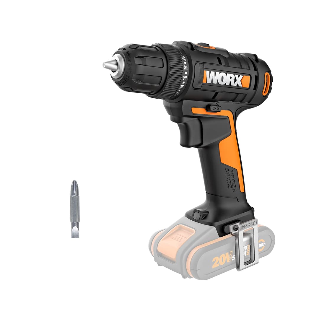 WORX Perceuse-visseuse sans Fil 20V WX100.9, Couple Max d…