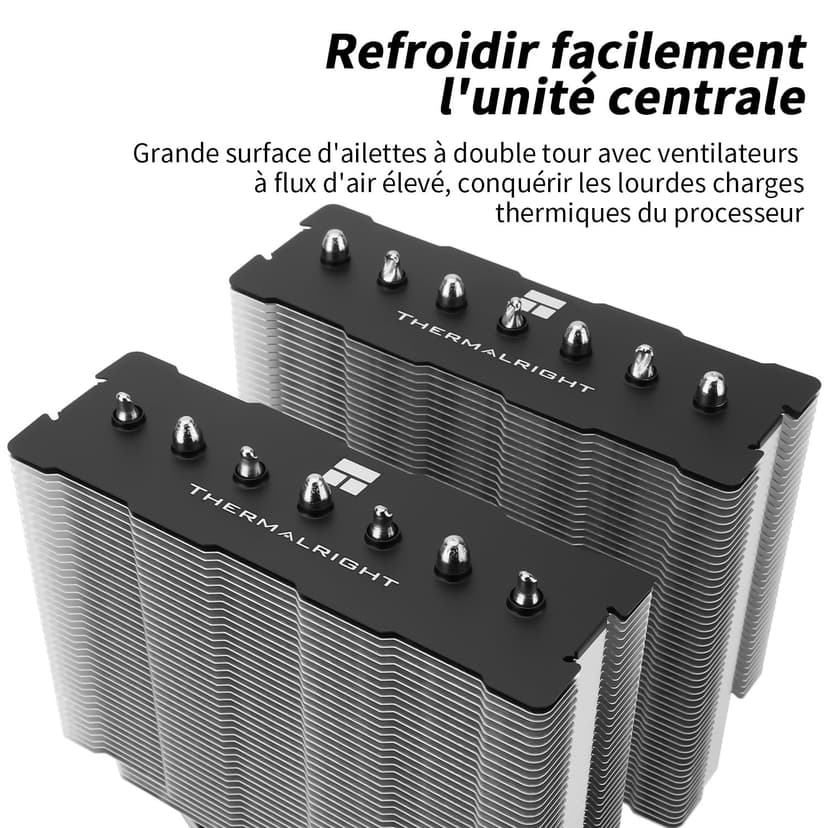 Thermalright Rmikaly BS-125 125x110x154mm CPU Cooler with 120mm Fan, Intel LGA1700/1150/1151/1155/1156/1200 & AMD AM4/AM5 Compatibility - 3