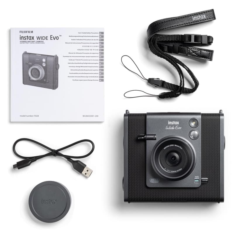 instax WIDE EVO hybrid digital camera and photo printer, take, store, edit, print instant photos on our widest instant film format, rear screen, 10 x film, 10 x lens effects, film sold separately - 2
