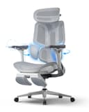 Hbada E3 Pro Fauteuil de Bureau Ergonomique, Système Lombaire Dynamique 3 Zones, Accoudoirs Réglables 6D, Tête avec Réglage 4D, Gris avec Repose-Pieds - 1