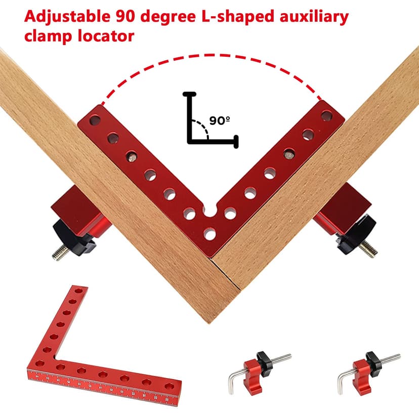 90 Degree Right Angle Positioning Clamp, Aluminum Alloy Right Angle Square Clamps 14 cm/5.5 inch Professional Woodworking Tools Carpentry Equipment for Picture Frames Cabinet Drawers - 4 Sets - 4