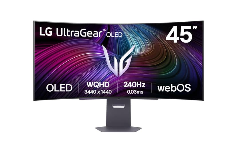 LG UltraGear™ 45GX90SA-B Curved Gaming Screen 45" - OLED Panel WQHD (3440x1440), 0.03ms GtG 240Hz, DisplayHDR™ TrueBlack 400, DCI-P3 98.5% (CIE1976), AMD FreeSync Premium, NVIDIA G-Sync - 1
