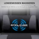 GTPLAYER Chaise de Gaming en Tissu - Ergonomique - avec Repose-Pieds - Appuie-tête - Coussin Lombaire - Rembourré - Pivotant, Supporte 150 kg, Gris - 5
