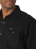 Wrangler Men's Denim Light Wash Long Sleeve Snap Shirt - 2