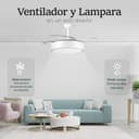 Ventilateur avec lumière LED 72 W Ventilateur invisible Ultra silencieux avec télécommande et pales rétractables Φ52 x H40 cm Décoration lumière froide/neutre/chaude intérieure Plafonnier éclairage - 5