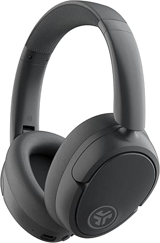 JLab JBuds LUX ANC Active Noise Cancelling Headphones - Wireless Over Ear Headphones with Microphone, 70+ H Playtime Foldable Bluetooth Earphones with Multipoint & Customisable Sound, Graphite