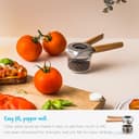 Dreamfarm Ortwo Original Ergonomic 1-or-2-Handed Re-Fillable Pepper, Spice, Seed, Coffee Mill with 6 Grind Settings - 2oz Wood - 9
