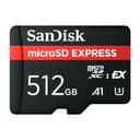 SanDisk microSD Express Card, 512GB mSD card, Read speeds up to 880 MB/s, Write Speeds up to 650MB/s, Sustained Write 220MB/s, SanDisk QuickFlow Technology, ThermAdapt, UHS-I, U3, C10 - 1