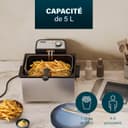 Princess Friggitrice, capacità 5 litri, 3270 W, tecnologia zona fredda, finestra di visualizzazione, acciaio inox, doppio termostato, facile da pulire, parti rimovibili, 01.184090.01.001 - 3