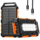 Solar Power Bank 26800mAh, PD15W USB C Portable Solar Charger Fast Charging External Battery Pack with 3 Outputs 2 Inputs and LED Light for Outdoor Phone Tablets and More - 1