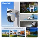 EZVIZ 3MP+3MP Caméra Surveillance WiFi Extérieure à Double Objectif, 360° PTZ Camera, Suivi Auto, Détection de Forme Humaine/Véhicule,Défense Active,Vision Nocturne Couleur 40M, C9c 2K Dual - 2