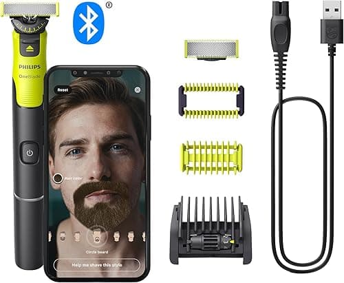 Philips OneBlade 360 avec connectivité Authentique visage + corps, tondeuse à barbe électrique, technologie 360, peigne réglable 5en1, 1x kit pour le corps, (modèle QP4631/30)