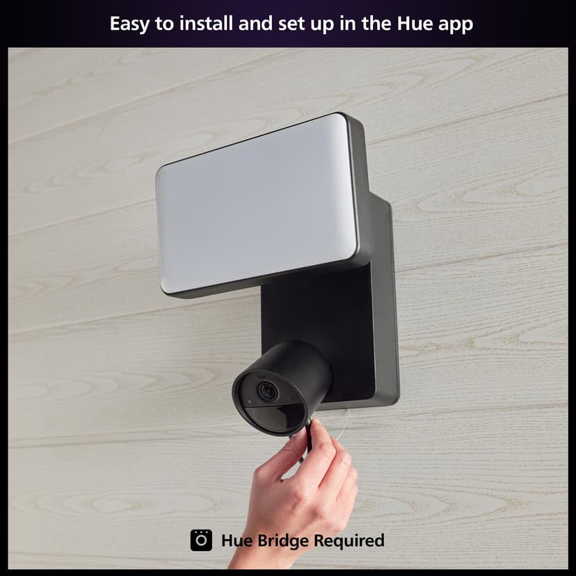 Philips Hue Secure Floodlight with Integrated Smart 1080p Home Security Camera, Black, for Outdoor Use, Easy to Install, Two-Way Talk, Works with the Security Center in the App - 7