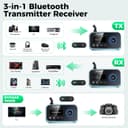 Bluetooth 5.0 Transmitter Receiver - SOOMFON Bluetooth TV Adapter with Volume Control, Dual Link Long Range Audio Bluetooth Transmitter for TV to Wireless Headphones (Optical, RCA, Aux) - 6