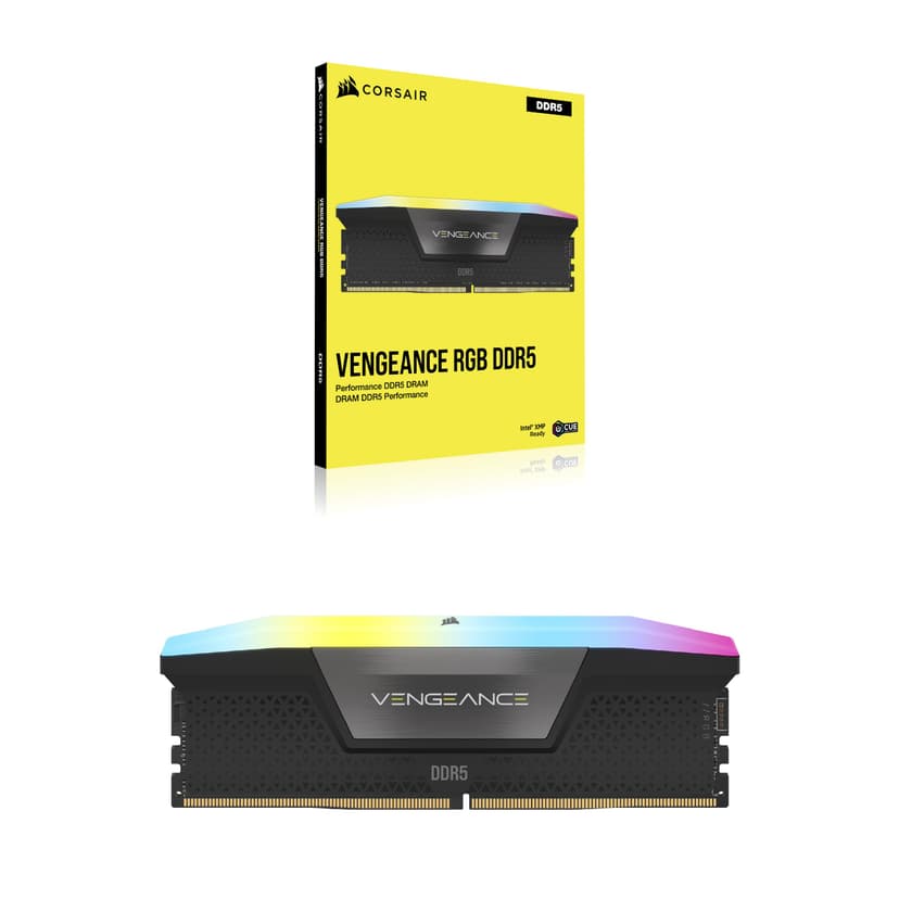 CORSAIR VENGEANCE RGB DDR5 RAM 16GB (1x16GB) Up to 5600MHz CL40 Intel XMP iCUE Compatible Computer Memory - Black (CMH16GX5M1B5600C40) - 6