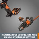 WORX Pack 2 Batteries et Chargeur Double 20V 4Ah WA3611, Batteries Haute Performance avec indicateur de Niveau de Charge, Charge Rapide, compatibles avec Tous Les Outils Worx PoweShare - 4