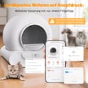 Self-Cleaning Cat Litter Tray, Cat Litter Tray, Self-Cleaning, Large, 65L + 9L Electric Cat Litter Box, XXL, App Control, Low Entry, Odour Elimination, Automatic Cat Litter Tray for Multiple Cats - 5